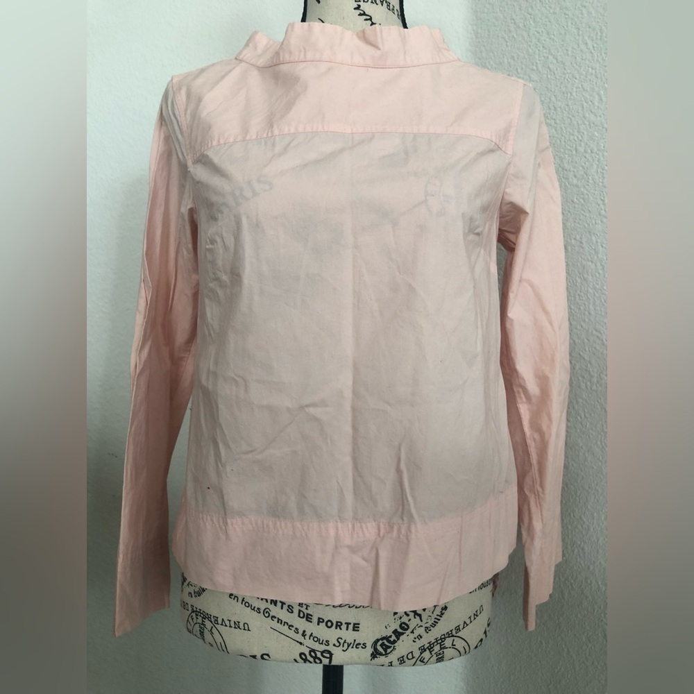 J Crew Pink Berumda Collar Top